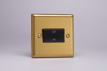Varilight Classic Brushed Brass 10A Fan Isolating Switch (3 Pole)