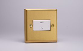 Varilight Classic Brushed Brass 10A Fan Isolating Switch (3 Pole)