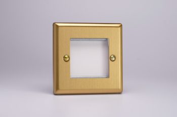 Varilight Classic Brushed Brass DataGrid Plate (2 Grid Space)