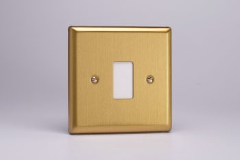 Varilight Classic Brushed Brass 1-Gang PowerGrid Plate including Yoke (Single Plate)