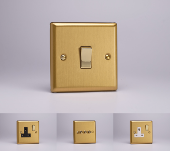 Varilight Classic Brushed Brass Switches & Sockets - Full Range