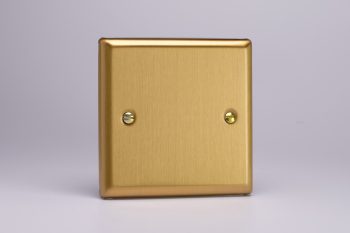 Varilight Classic Brushed Brass Single Blank Plate