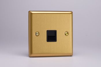 Varilight Classic Brushed Brass 1- Gang Telephone Master Socket