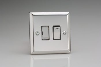 Varilight Classic Mirror Chrome 13A Switched Fused Spur + Neon