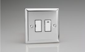 Varilight Classic Mirror Chrome 13A Switched Fused Spur + Neon