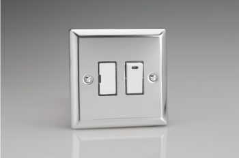 Varilight Classic Mirror Chrome 13A Switched Fused Spur + Neon