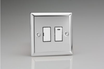 Varilight Classic Mirror Chrome 13A Switched Fused Spur + Neon