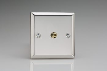 Varilight Classic Mirror Chrome 1-Gang TV Socket, F-Type Satellite
