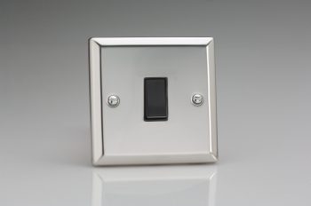 Varilight Classic Mirror Chrome 1 Gang 10A Retractive Switch