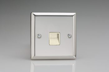 Varilight Classic Mirror Chrome 1- Gang Telephone Master Socket
