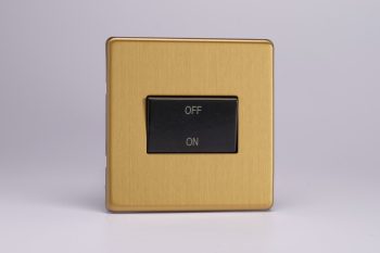 Varilight Flat Plate Screwless Brushed Brass 10A Fan Isolating Switch