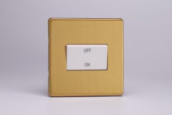 Varilight Flat Plate Screwless Brushed Brass 10A Fan Isolating Switch