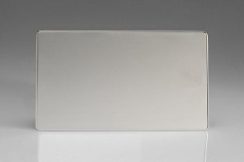 Varilight Flat Plate Screwless Polished Chrome Double Blank Plate