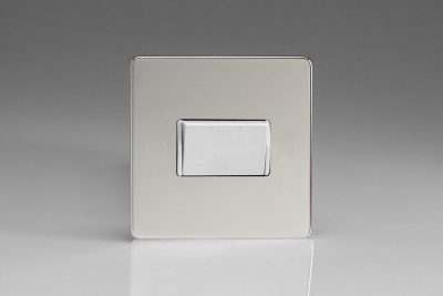 Varilight Flat Plate Screwless Polished Chrome 10A Fan Isolating Switch (3 Pole)