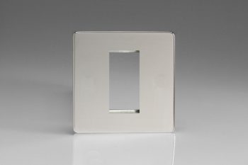 Varilight Flat Plate Screwless Polished Chrome DataGrid Plate (1 Grid Space)