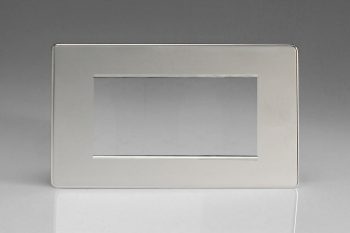Varilight Flat Plate Screwless Polished Chrome DataGrid Plate (4 Grid Spaces)