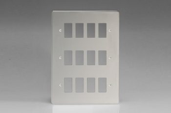 Varilight Polished Chrome 12-Gang Grid Plate (Triple Twin Plate) Faceplate