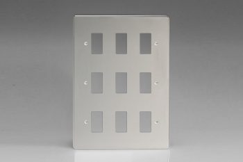 Varilight Polished Chrome 9-Gang Grid Plate (Triple Twin Plate) Faceplate