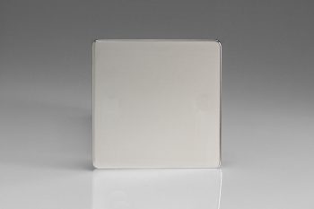 Varilight Flat Plate Screwless Polished Chrome Single Blank Plate