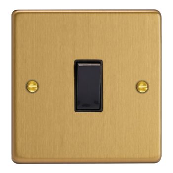 Varilight Essential Brushed Brass 1-Gang 20A Double Pole Rocker Switch