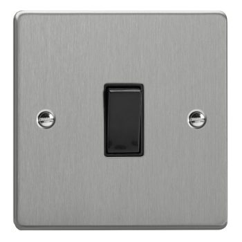 Varilight Essential Brushed Steel 1-Gang 20A Double Pole Rocker Switch