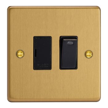 Varilight Essential Brushed Brass 13A Switched Fused Spur + Neon