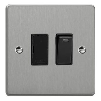 Varilight Essential Brushed Steel 13A Switched Fused Spur + Neon