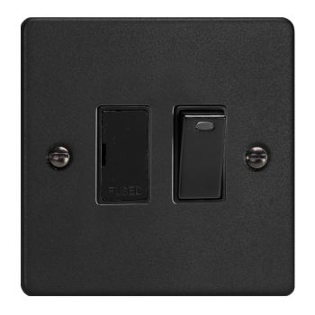 Varilight Essential Matt Black 13A Switched Fused Spur + Neon