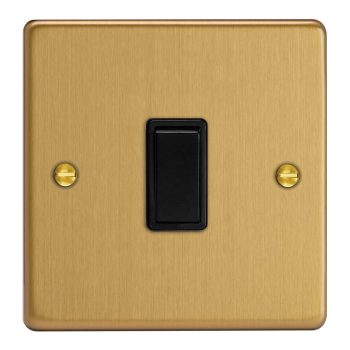 Varilight Essential Brushed Brass 1-Gang 10A Intermediate Rocker Switch