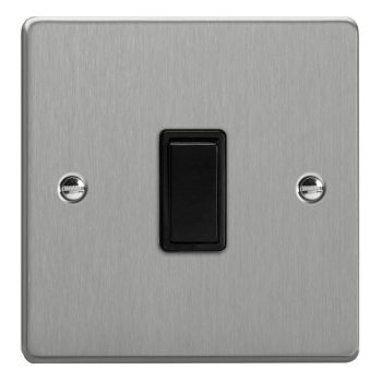 Varilight Essential Brushed Steel 1-Gang 10A Intermediate Rocker Switch