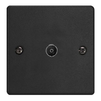 Varilight Essential Matt Black 1-Gang TV Socket, Co-Axial