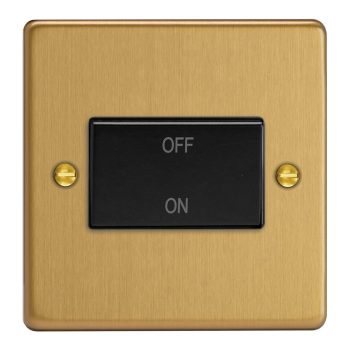Varilight Essential Brushed Brass 10A Fan Isolating Switch (3 Pole)
