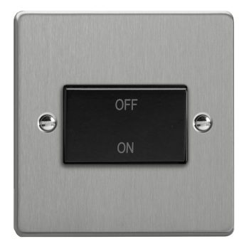 Varilight Essential Brushed Steel 10A Fan Isolating Switch (3 Pole)
