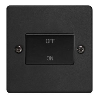 Varilight Essential Matt Black 10A Fan Isolating Switch (3 Pole)