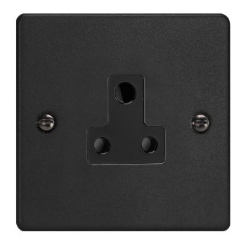 Varilight Essential Matt Black 1-Gang 5A Round Pin Socket