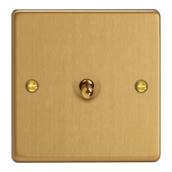 Varilight Essential Brushed Brass 1-Gang 10A Intermediate Toggle Switch