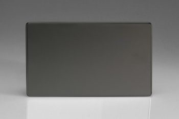 Varilight Flat Plate Screwless Iridium Black Double Blank Plate