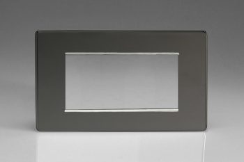Varilight Flat Plate Screwless Iridium Black DataGrid Twin Plate (4 Grid Spaces)