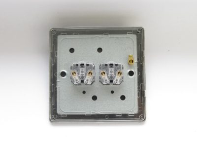 Varilight Flat Plate Screwless Polished Chrome 2-Gang 6A 1-Way Push-to-Make Momentary Switch - Image 2