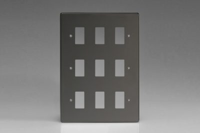 Varilight Flat Plate Iridium Black PowerGrid 9-Gang Grid Plate (Triple Twin Plate)