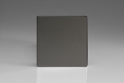 Varilight Flat Plate Screwless Iridium Black Single Blank Plate