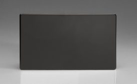 Varilight Flat Plate Screwless Jet Black Double Blank Plate