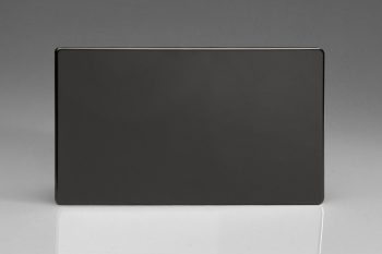 Varilight Flat Plate Screwless Jet Black Double Blank Plate