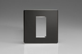 Varilight Flat Plate Screwless Jet Black DataGrid Plate (1 Grid Space)