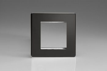 Varilight Flat Plate Screwless Jet Black DataGrid Plate (2 Grid Spaces)