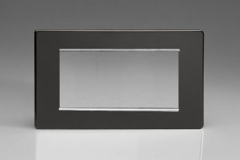 Varilight Jet Black DataGrid Twin Plate (4 Grid Spaces) Faceplate