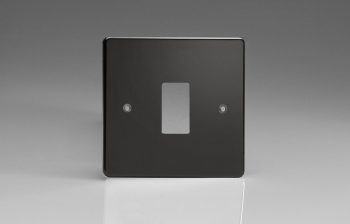 Varilight Jet Black 1-Gang Grid Plate (Single Plate) Faceplate
