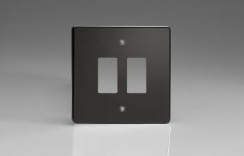 Varilight Jet Black 2-Gang Grid Plate (Single Plate) Faceplate