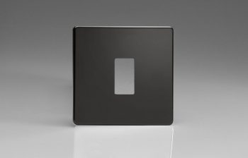 Varilight Screwless Jet Black  1-Gang PowerGrid Plate including Yoke (Single Plate)