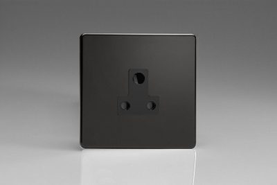 Varilight Screw less Jet Black 1-Gang 5A Round Pin Socket